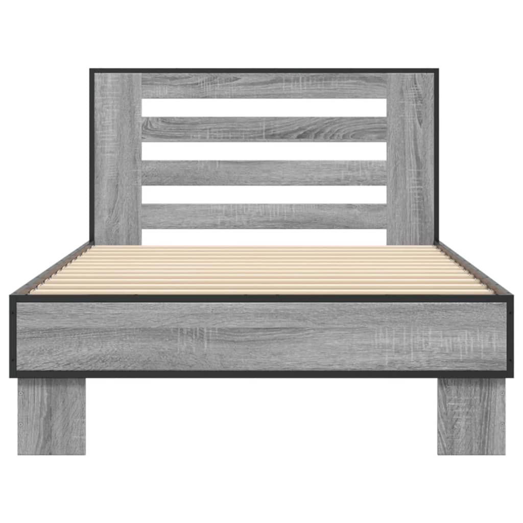 Okvir za krevet boja hrasta 75x190 cm konstruirano drvo i metal