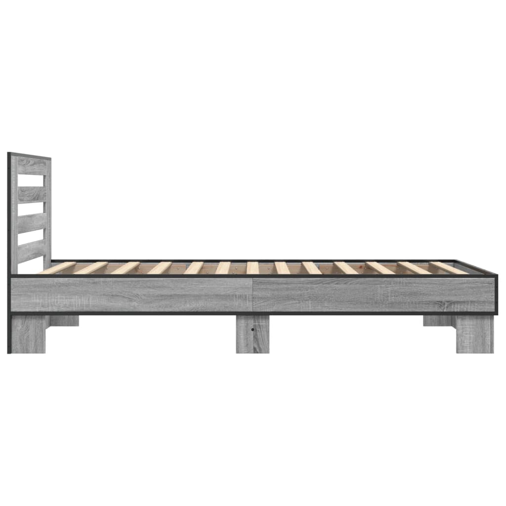 Okvir za krevet boja hrasta 75x190 cm konstruirano drvo i metal