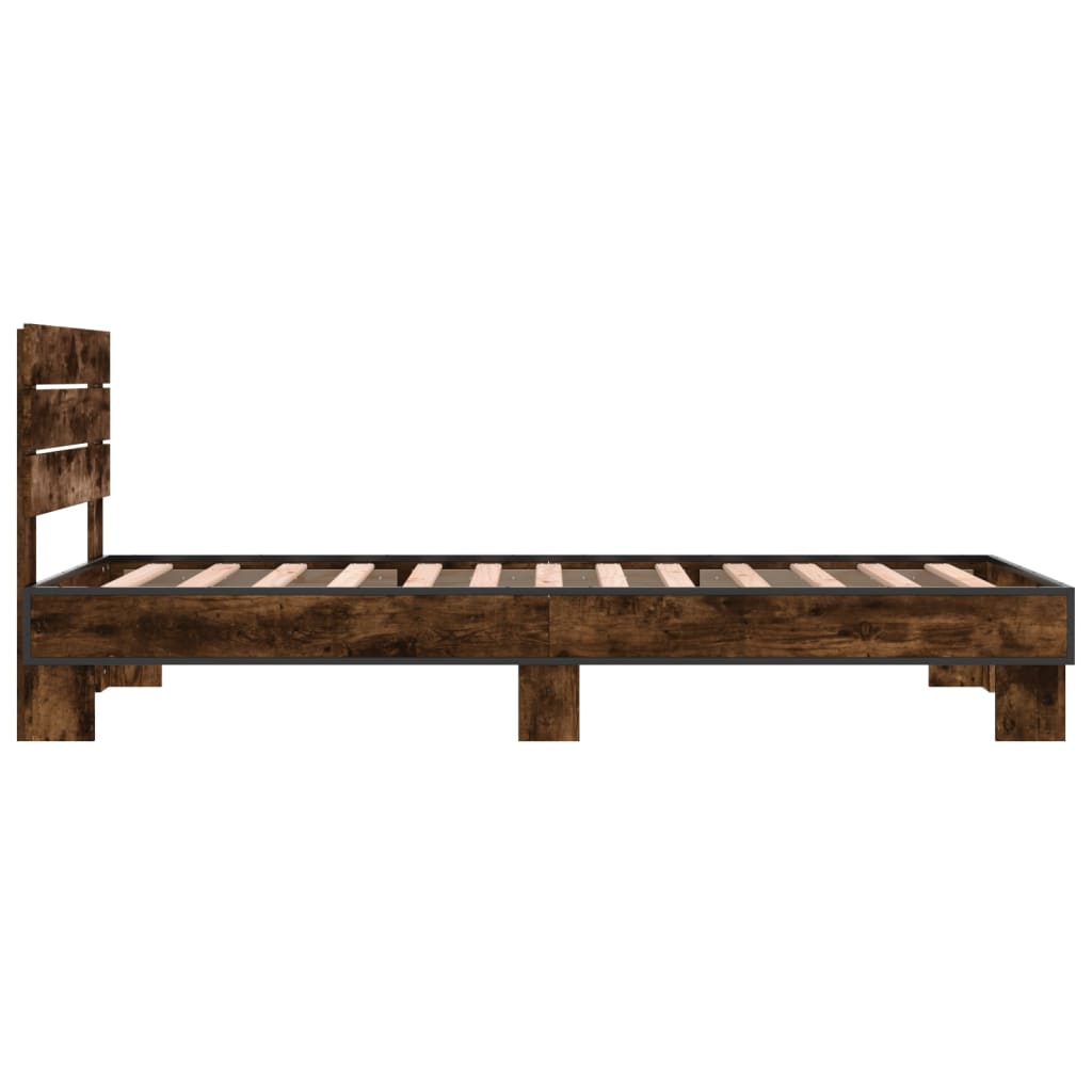 Okvir za krevet boja hrasta 90x200 cm konstruirano drvo i metal