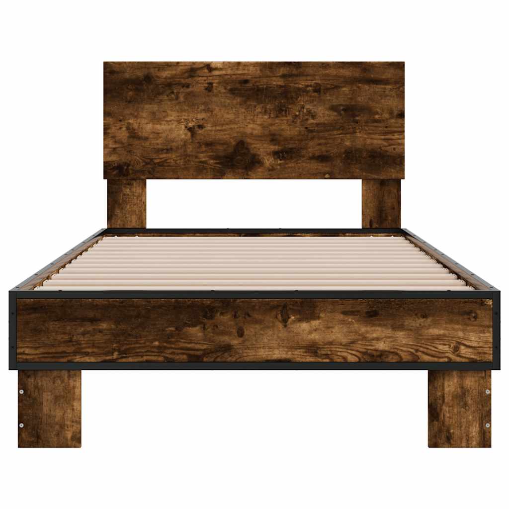 Okvir za krevet boja hrasta 90x200 cm konstruirano drvo i metal