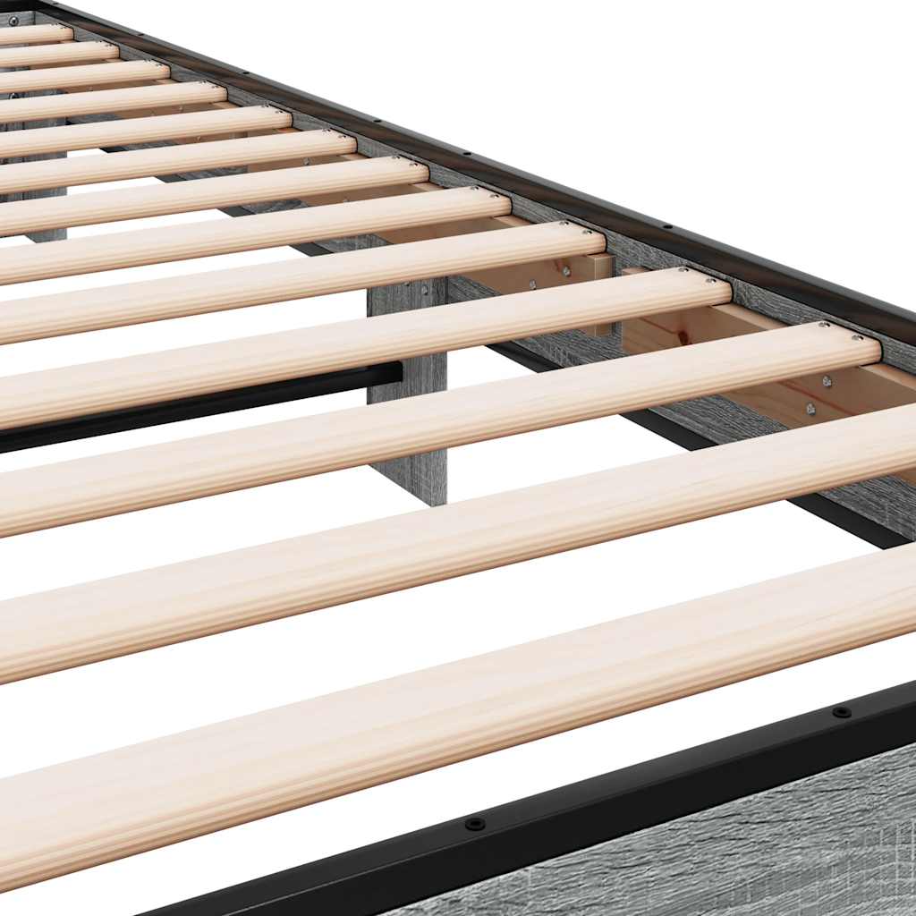 Okvir za krevet boja hrasta 75x190 cm konstruirano drvo i metal