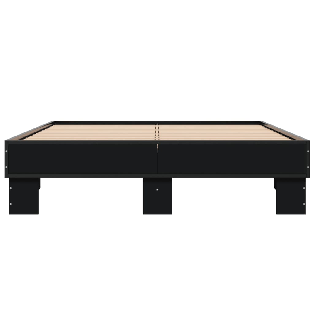 Okvir kreveta crni 120 x 200 cm od konstruiranog drvo i metal