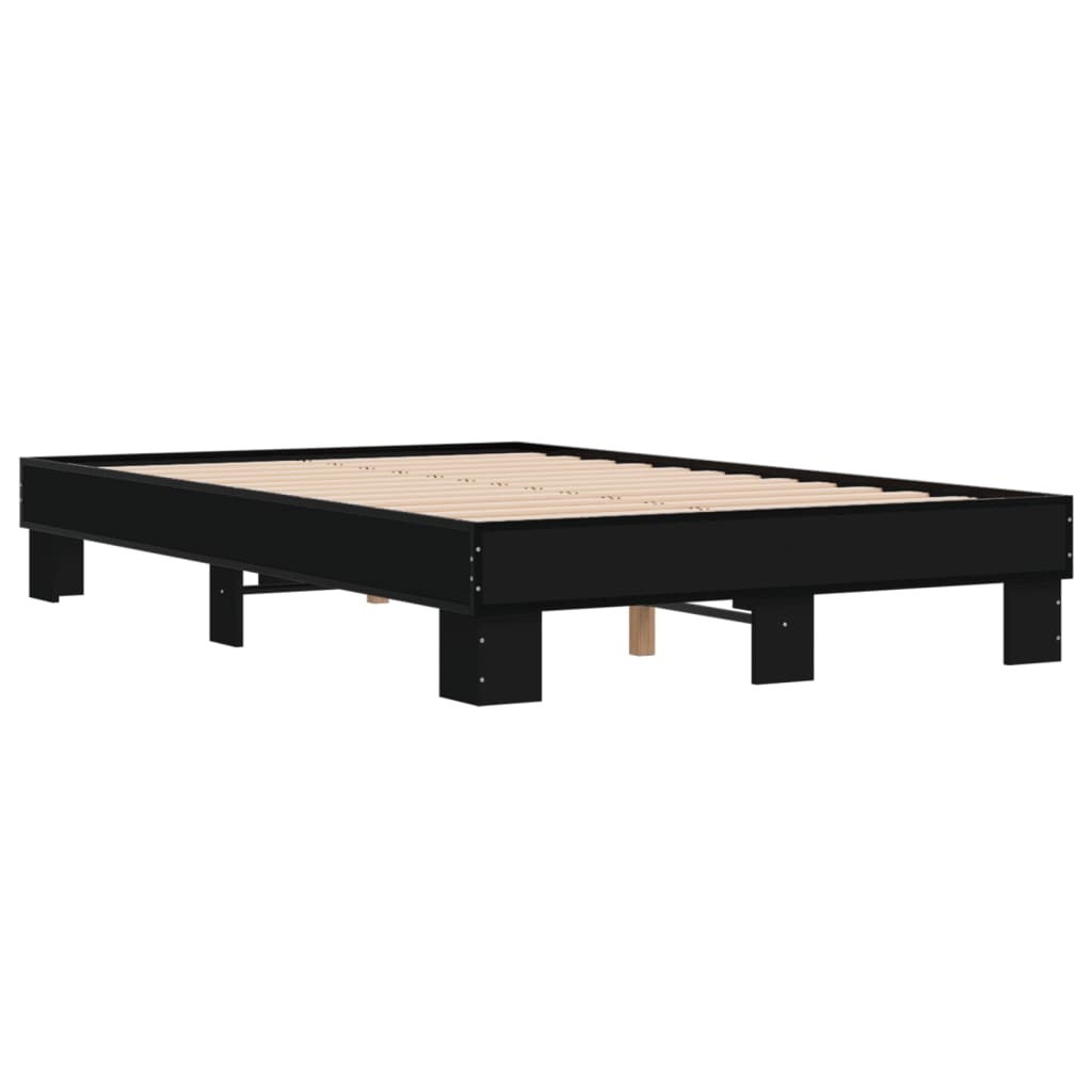 Okvir kreveta crni 120 x 200 cm od konstruiranog drvo i metal