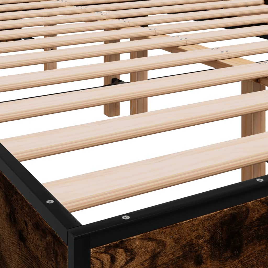 Okvir kreveta boja hrasta 120x200 cm konstruirano drvo i metal