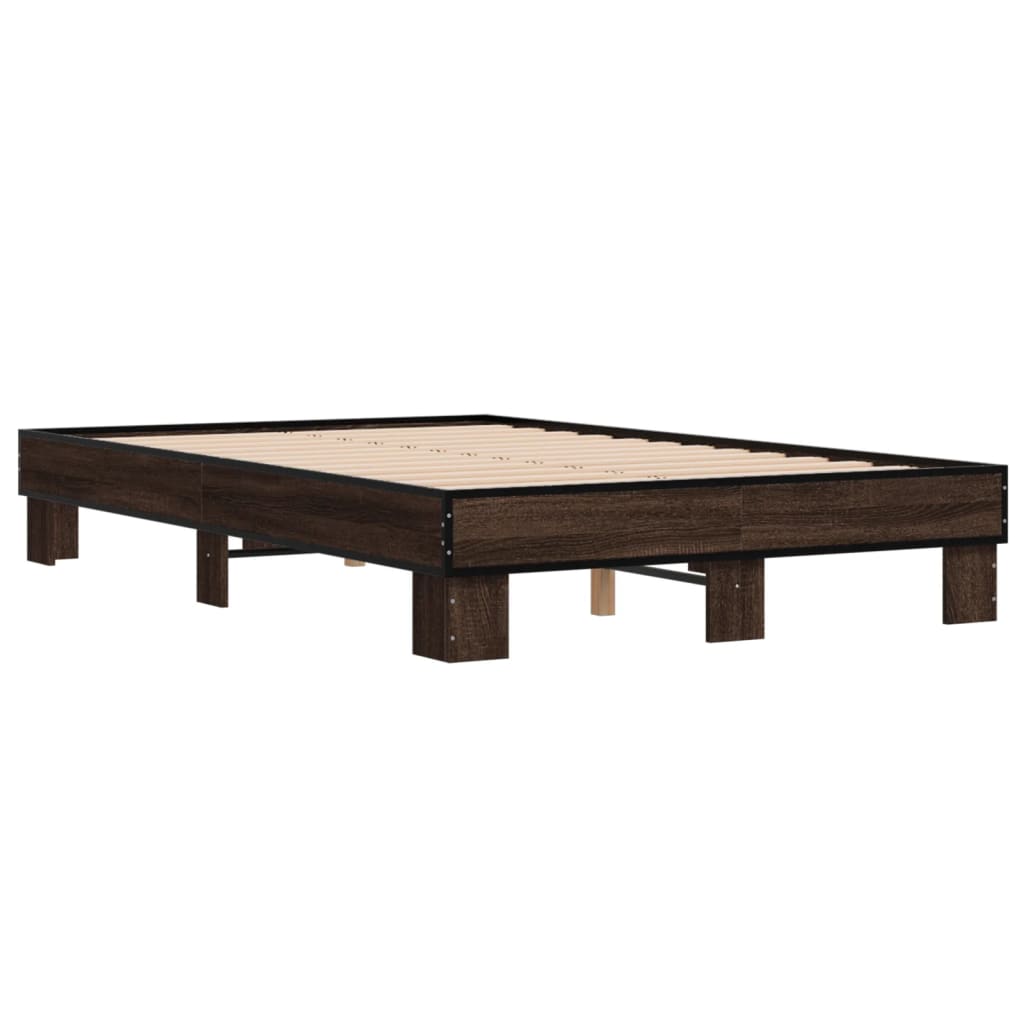 Okvir kreveta boja hrasta 120x200 cm konstruirano drvo i metal