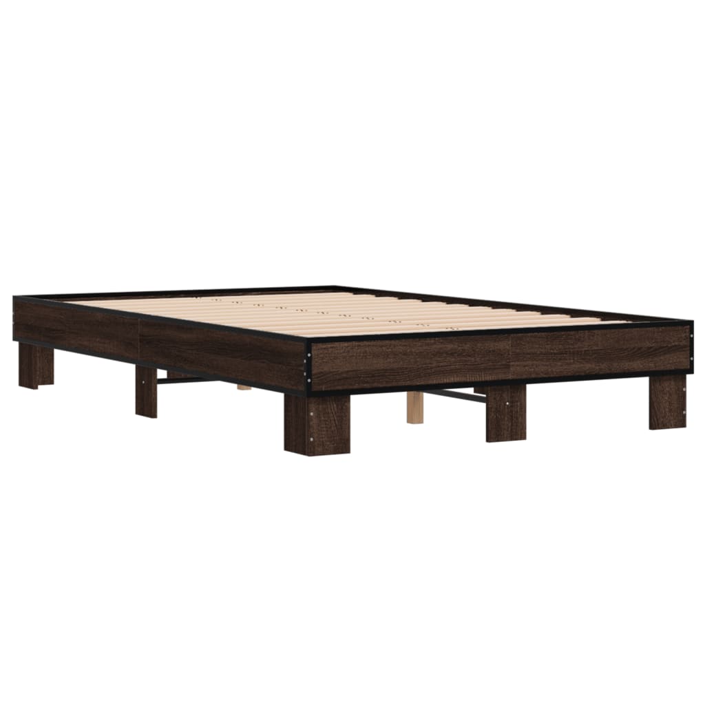 Okvir kreveta boja hrasta 120x200 cm konstruirano drvo i metal