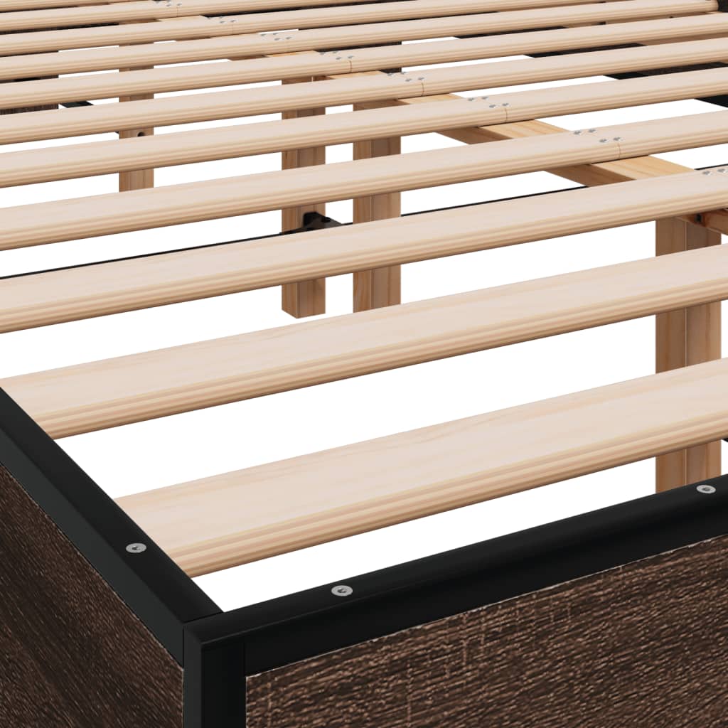 Okvir kreveta boja hrasta 120x200 cm konstruirano drvo i metal
