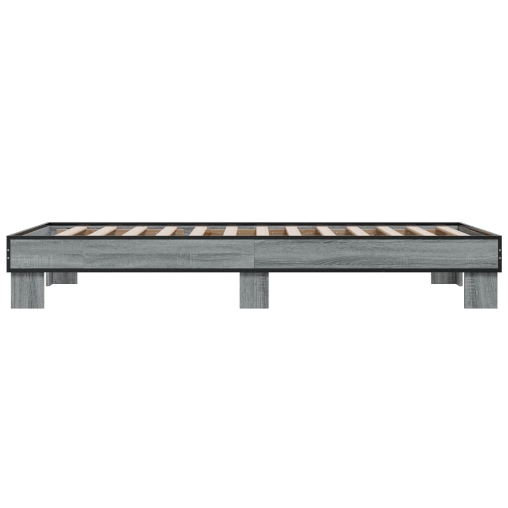 Okvir za krevet boja hrasta 100x200cm konstruirano drvo i metal