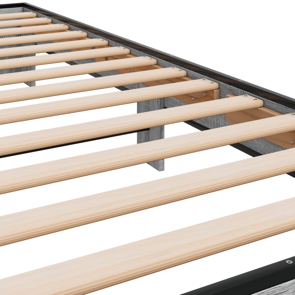 Okvir za krevet boja hrasta 100x200cm konstruirano drvo i metal