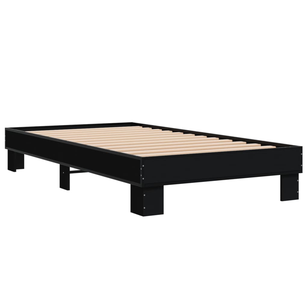 Okvir za krevet crni 75 x 190 cm od konstruiranog drva