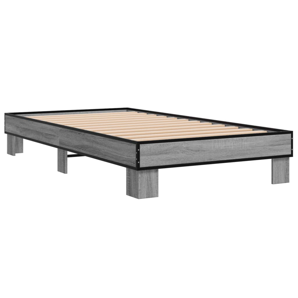 Okvir za krevet boja hrasta 75 x 190 cm od konstruiranog drva