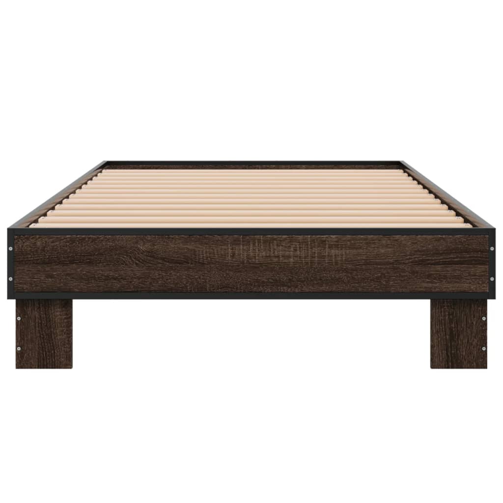 Okvir za krevet smeđi hrast 90x190 cm konstruirano drvo i metal