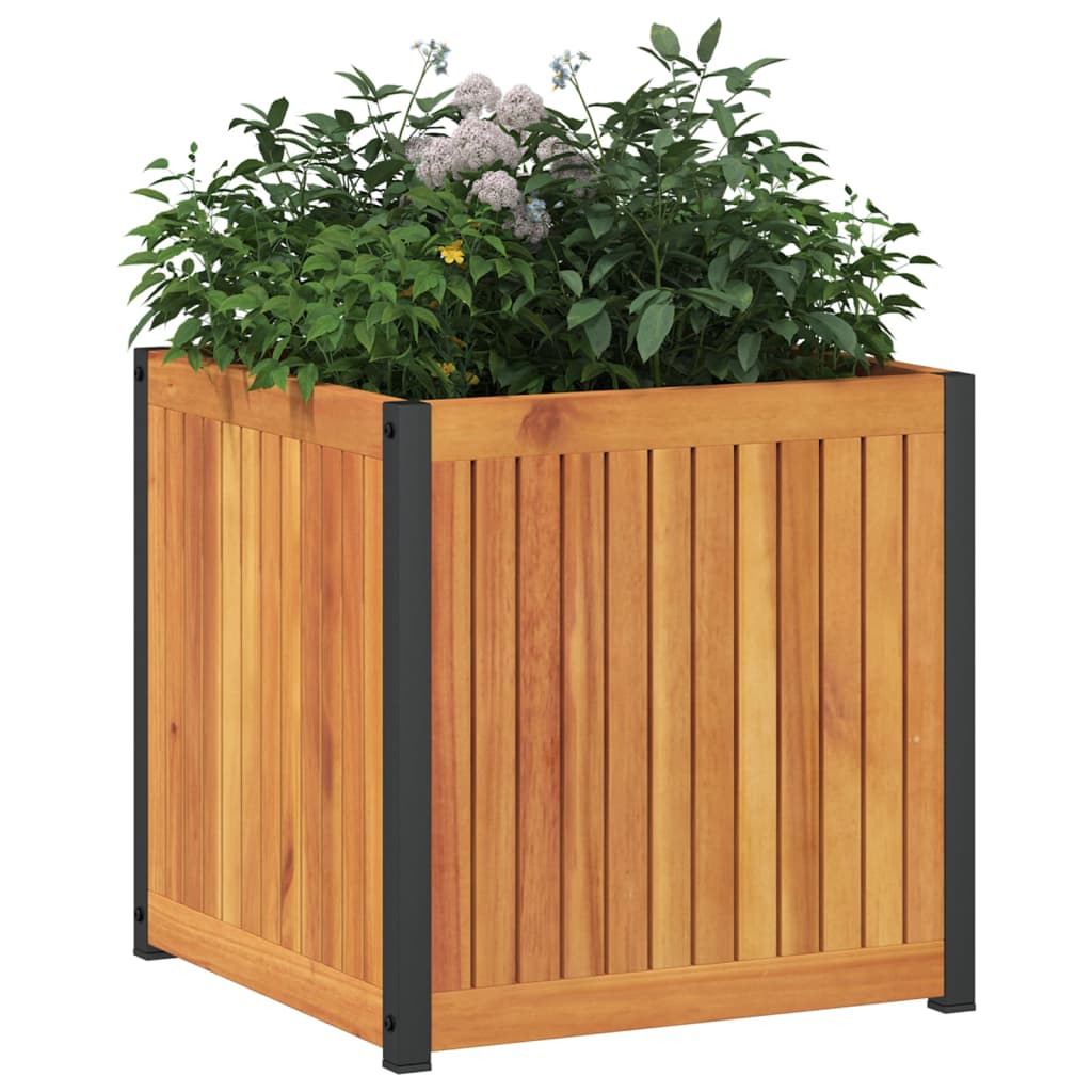 Vrtna sadilica 45 x 45 x 44 cm masivno bagremovo drvo i čelik