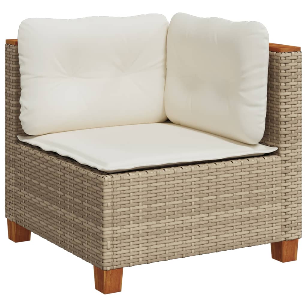4-dijelni set vrtnih sofa s jastucima bež od poliratana