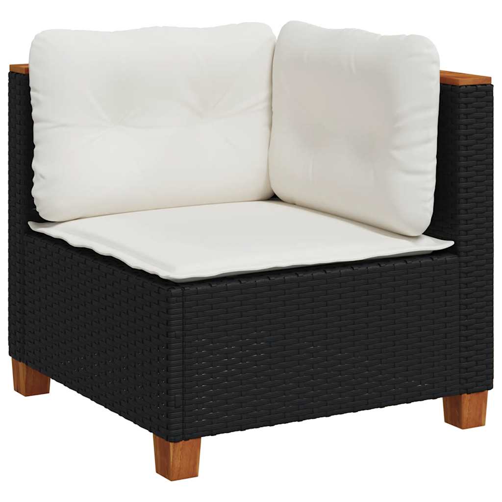 4-dijelni set vrtnih sofa od poliratana s jastucima crni