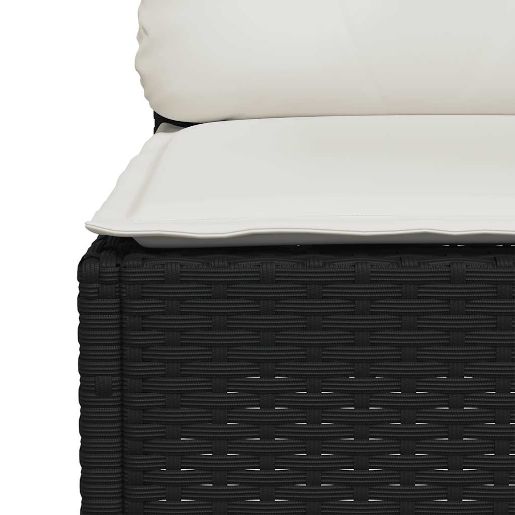 4-dijelni set vrtnih sofa od poliratana s jastucima crni