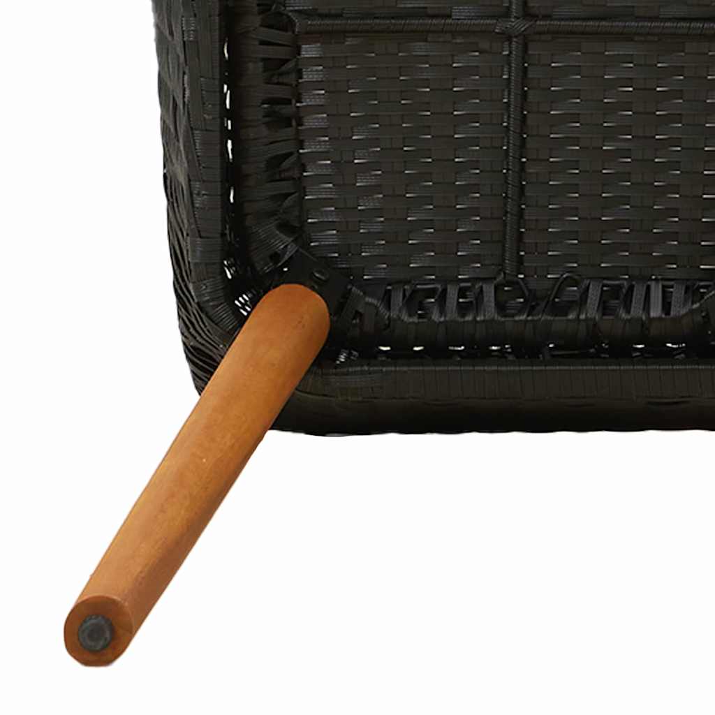 Vrtni set za objed s jastukom 9 pcs Crna poliratan