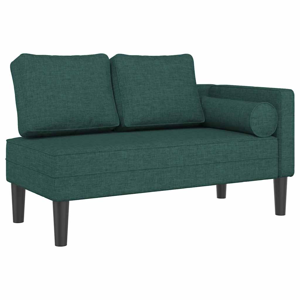 Počivaljka s jastucima tamnozelena od tkanine
