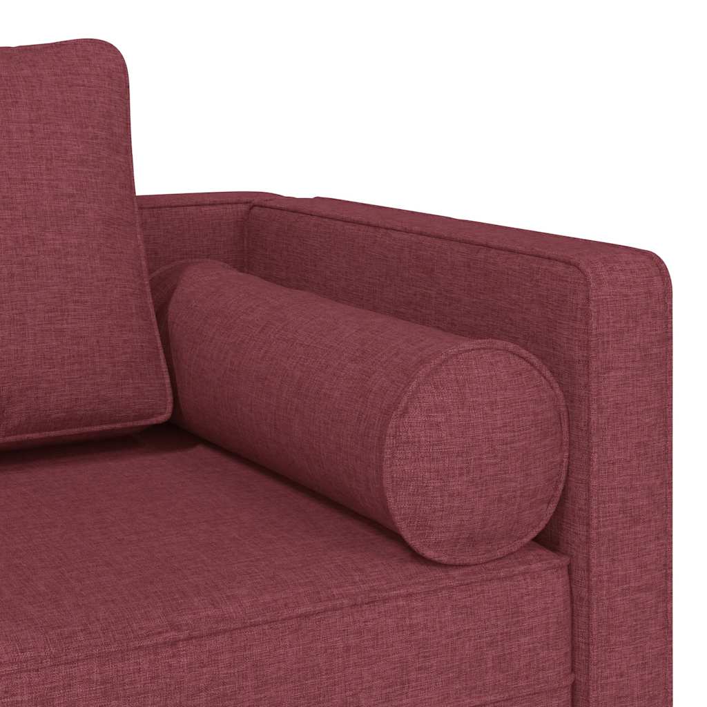 Počivaljka s jastucima crvena boja vina od tkanine