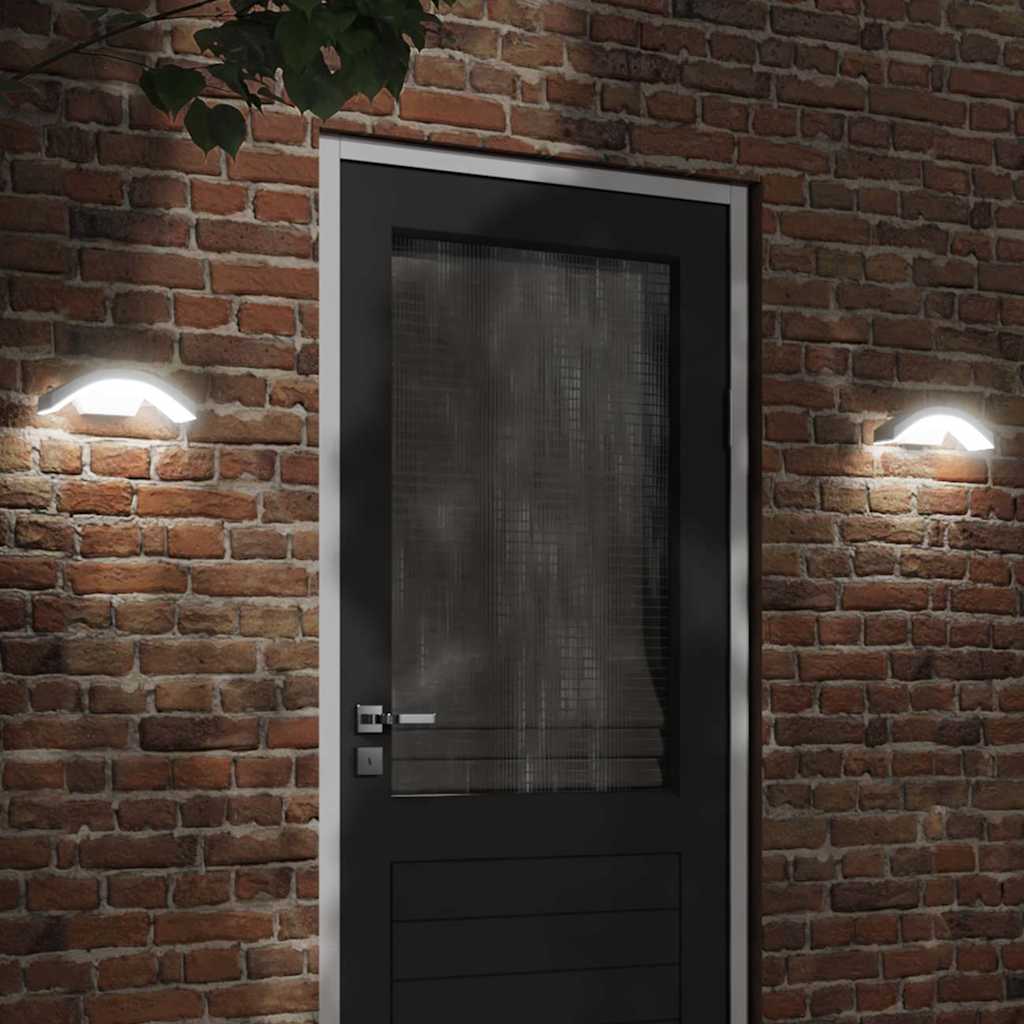 Vanjska LED zidne svjetiljke sa senzorom bijele aluminij