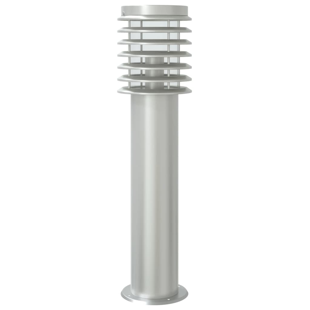 Vanjska podna svjetiljka sa senzorom srebrna 60 cm čelična