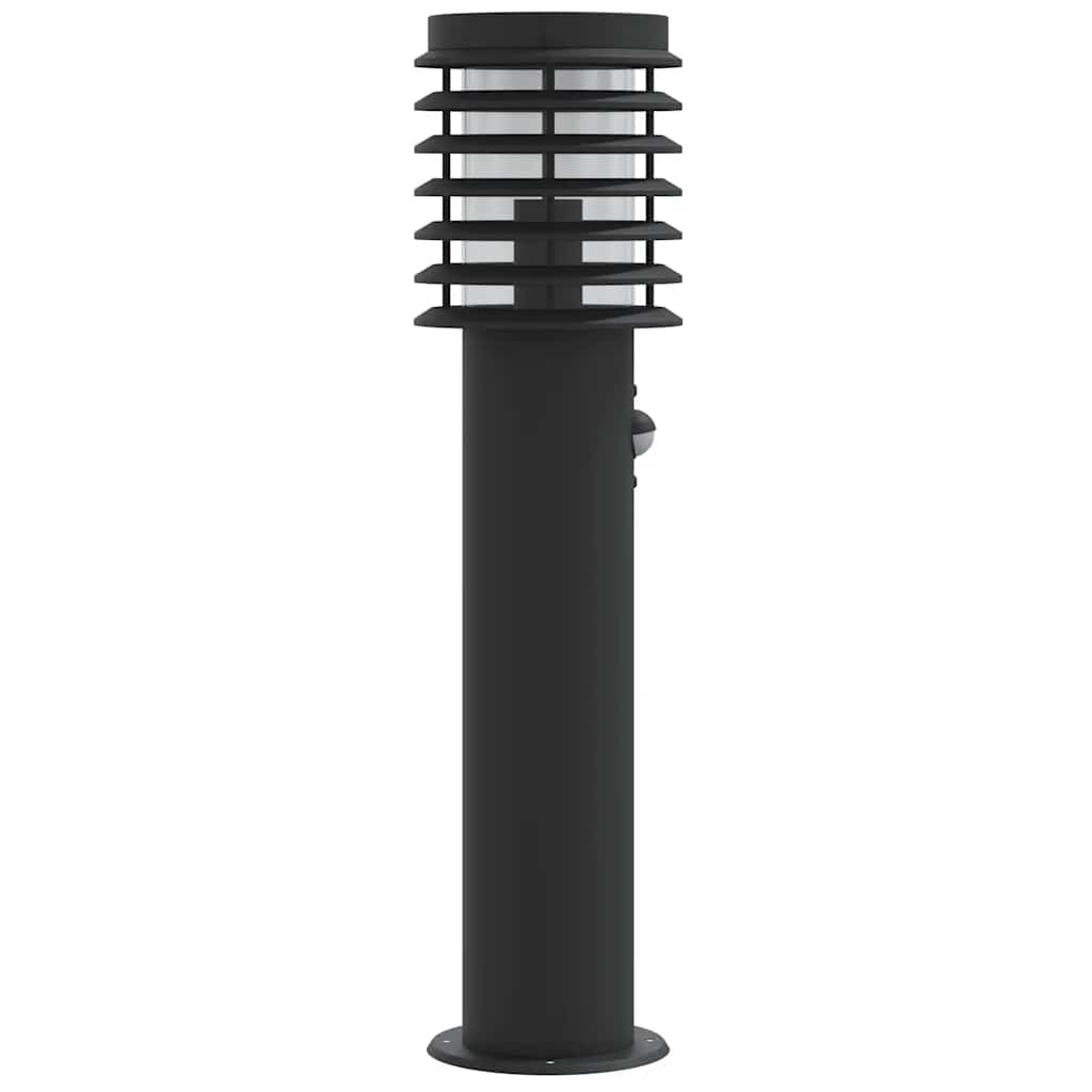 Vanjske podne svjetiljke sa senzorima 3 kom crne 60 cm čelik