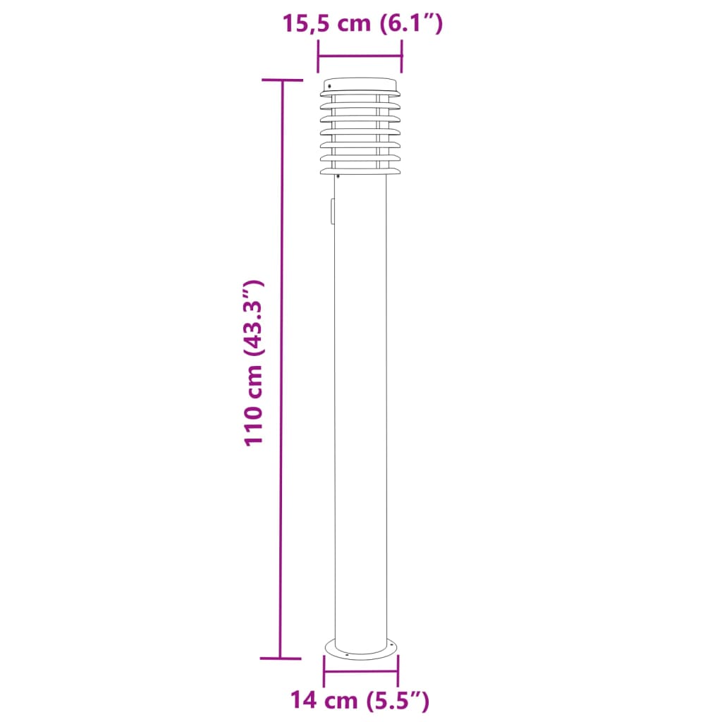 Vanjska podna svjetiljka sa utičnicom crne 110 cm čelična