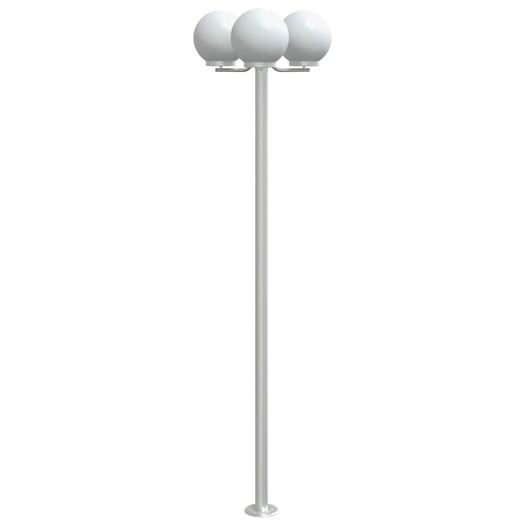 Vanjske podne lampe 2 kom. srebrne 215 cm nehrđajući čelik