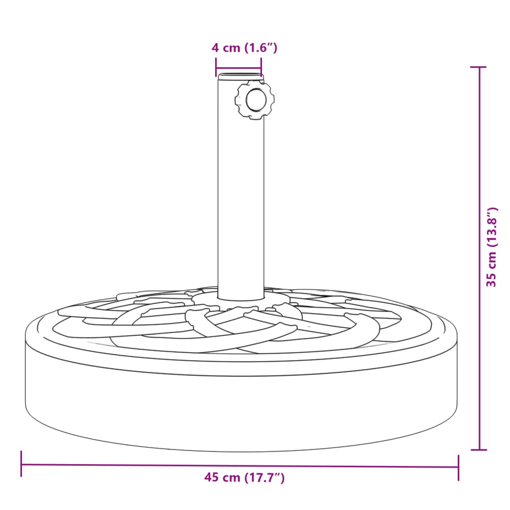 Baza suncobrana za stupove Ø 38/48 mm 25 kg okrugla