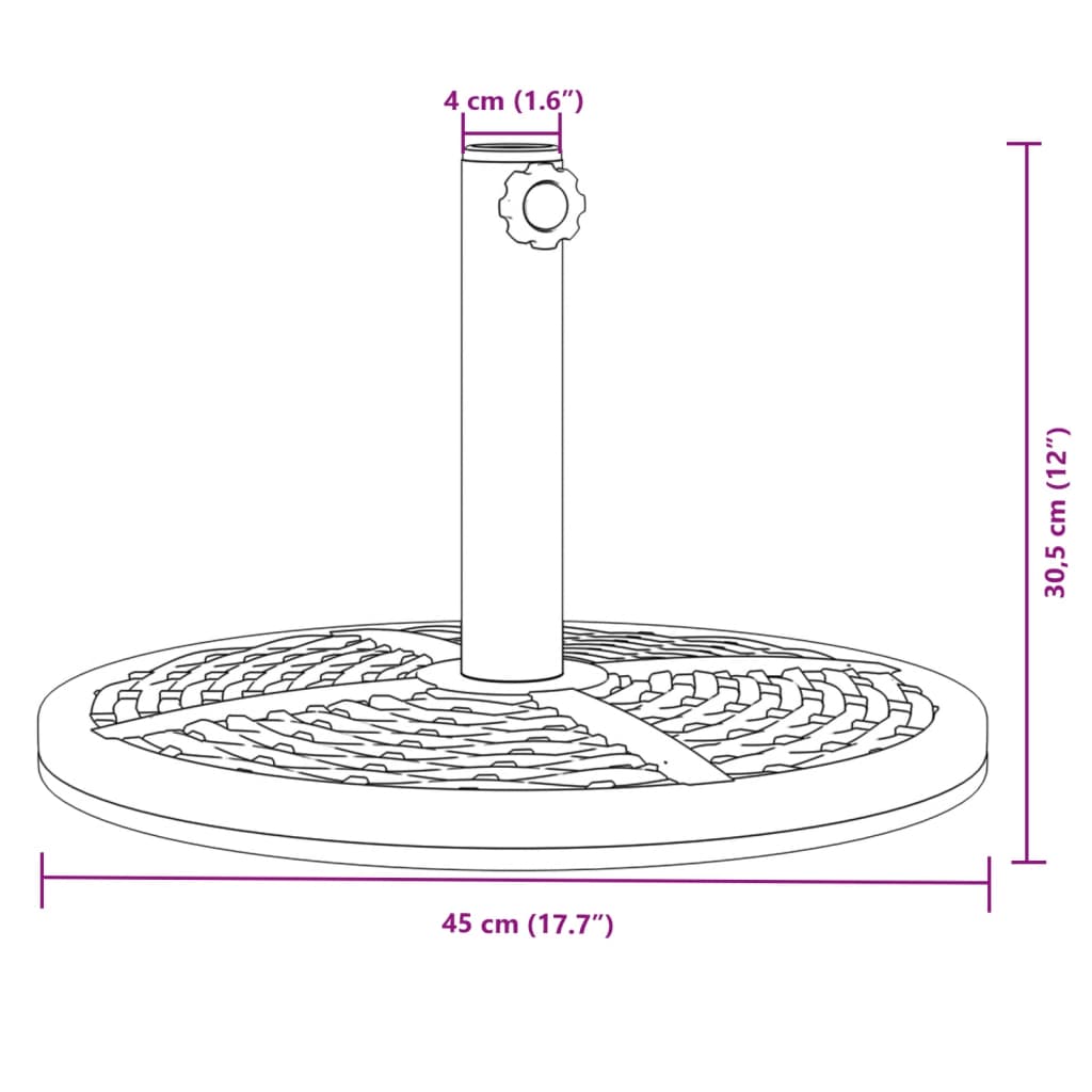 Baza suncobrana za stupove Ø 38/48 mm 12 kg okrugla