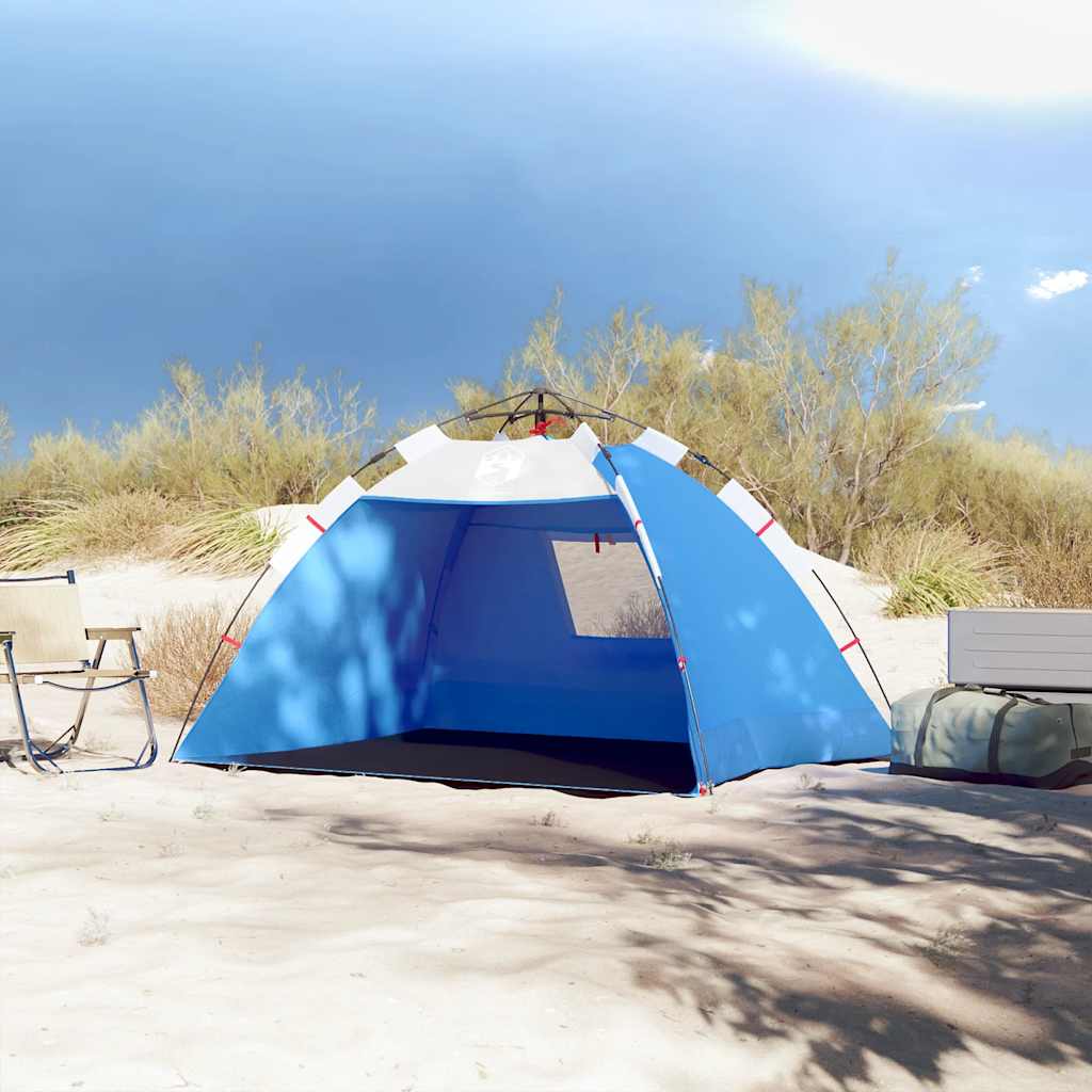 Šator za plažu za 2 osobe vodootporni azurnoplavi