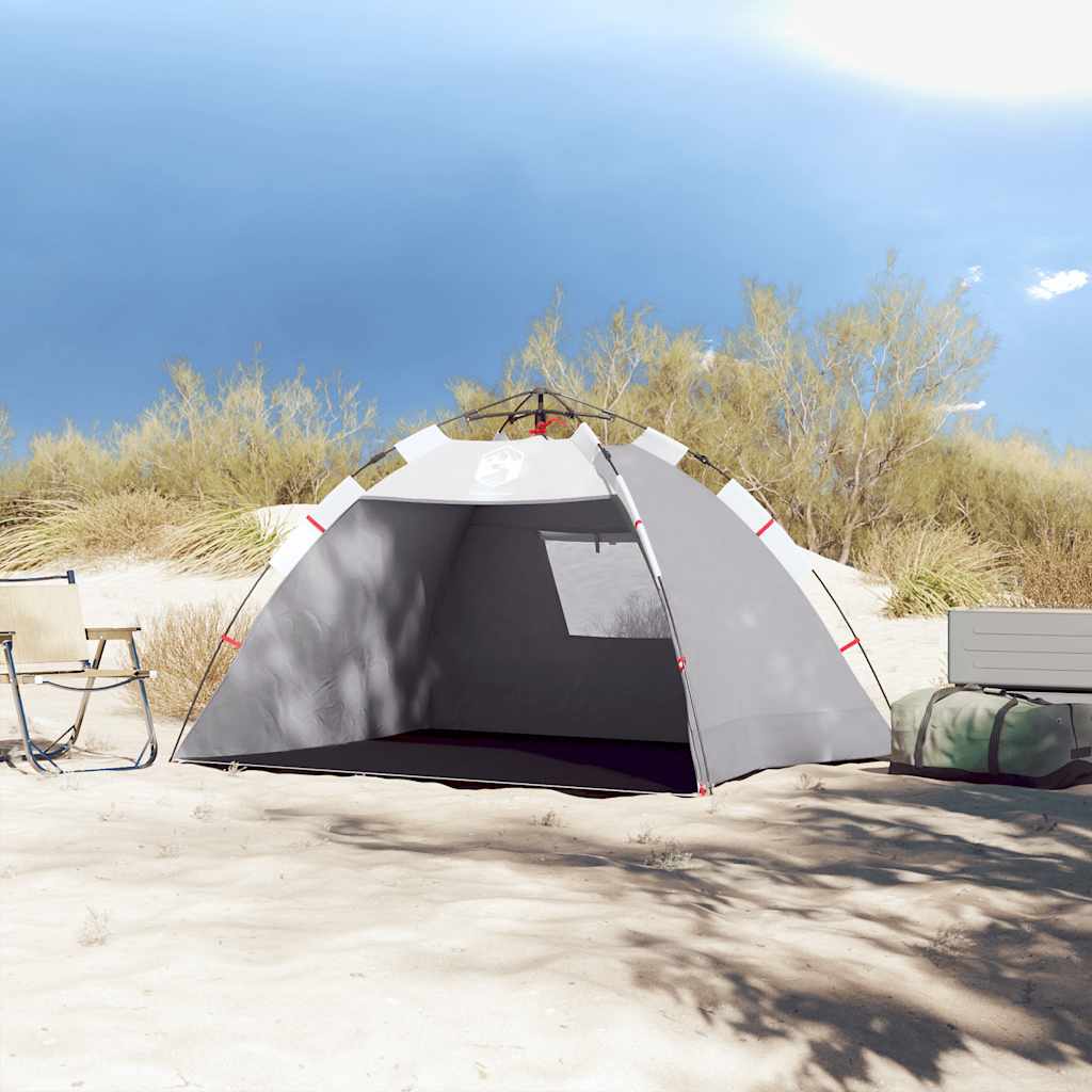 Šator za plažu za 2 osobe vodootporni sivi