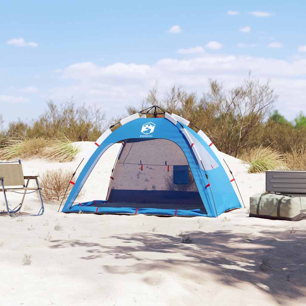 Šator za plažu za 2 osobe vodootporni azurnoplavi