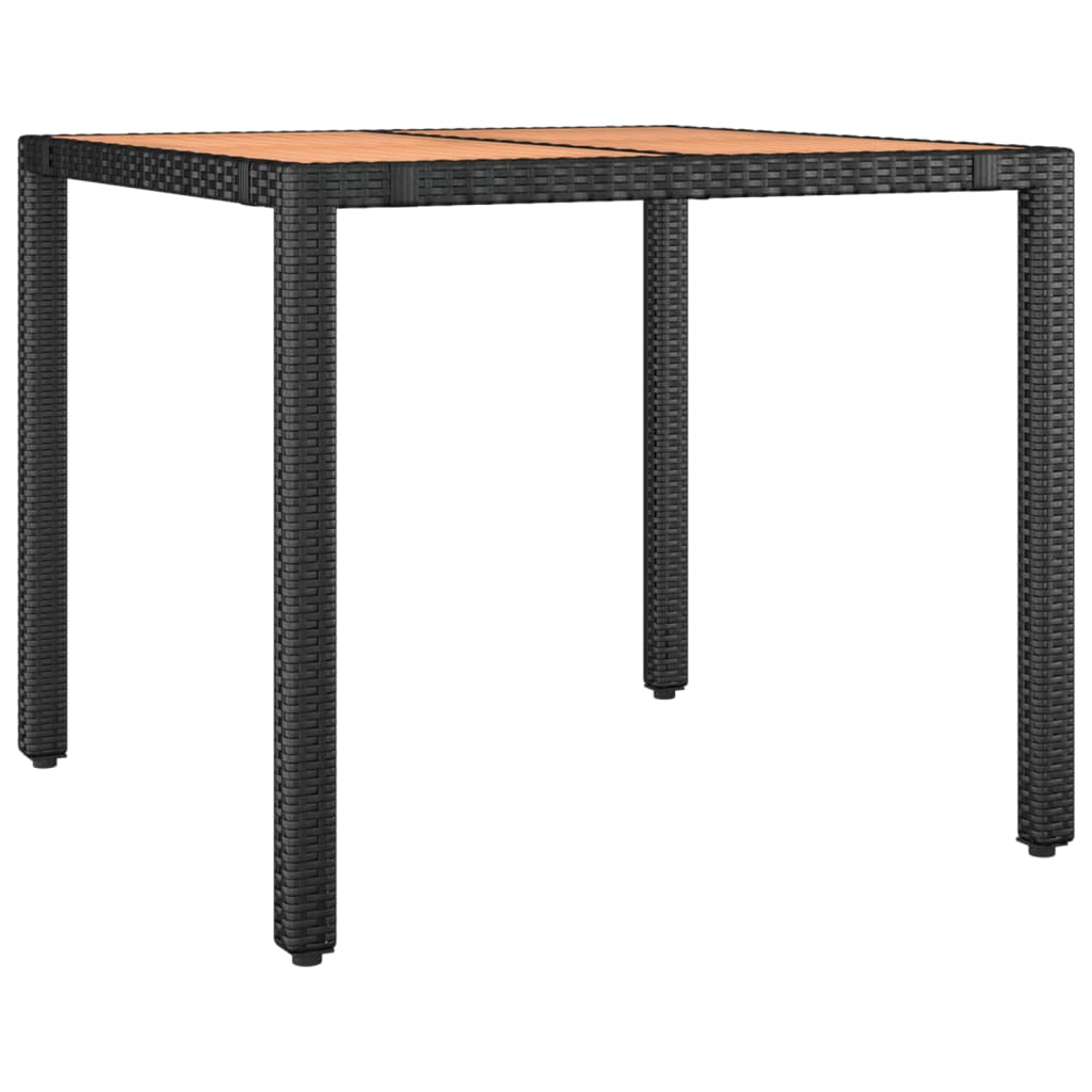 3-dijelni bistro set s jastucima crni od poliratana