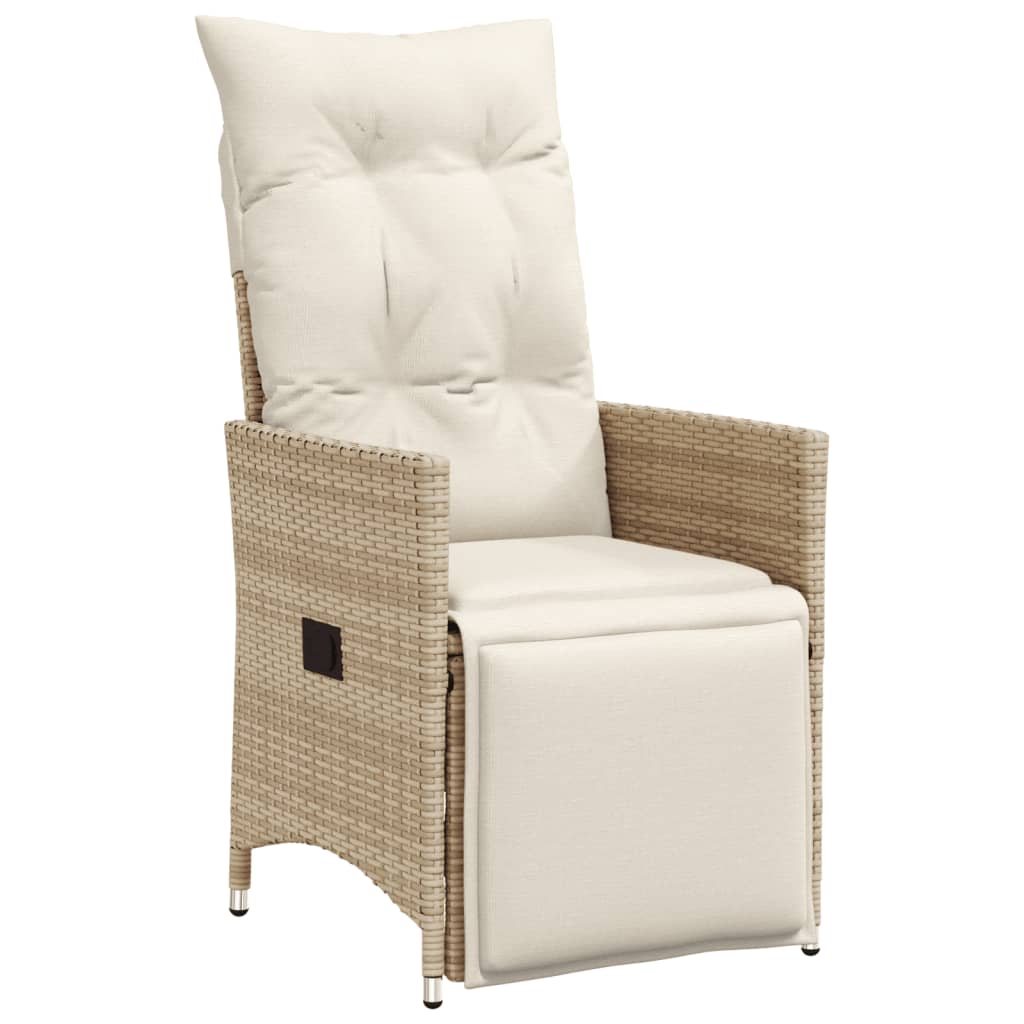7-dijelni vrtni bistro set od poliratana s jastucima bež