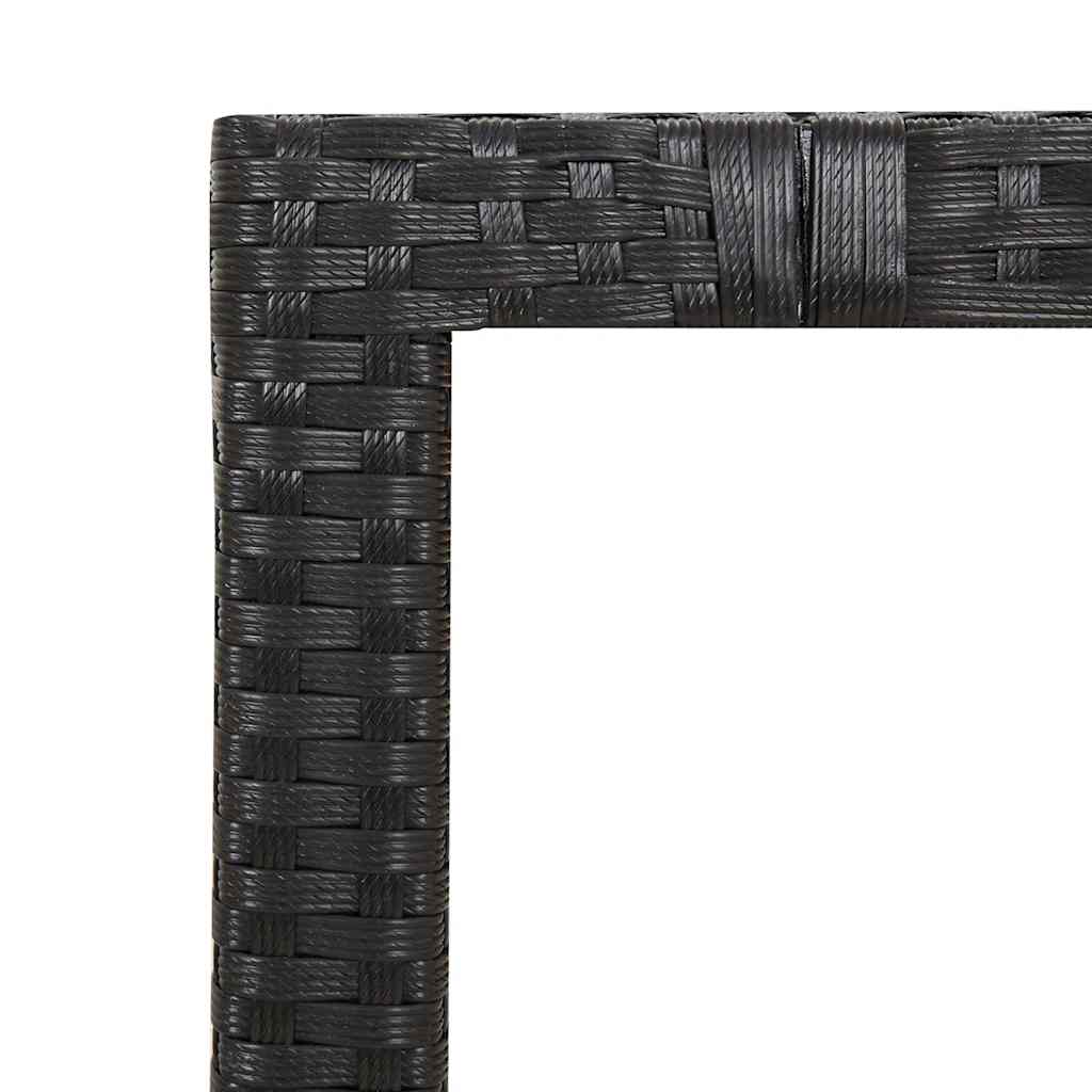 3-dijelni vrtni bistro set od poliratana s jastucima crni