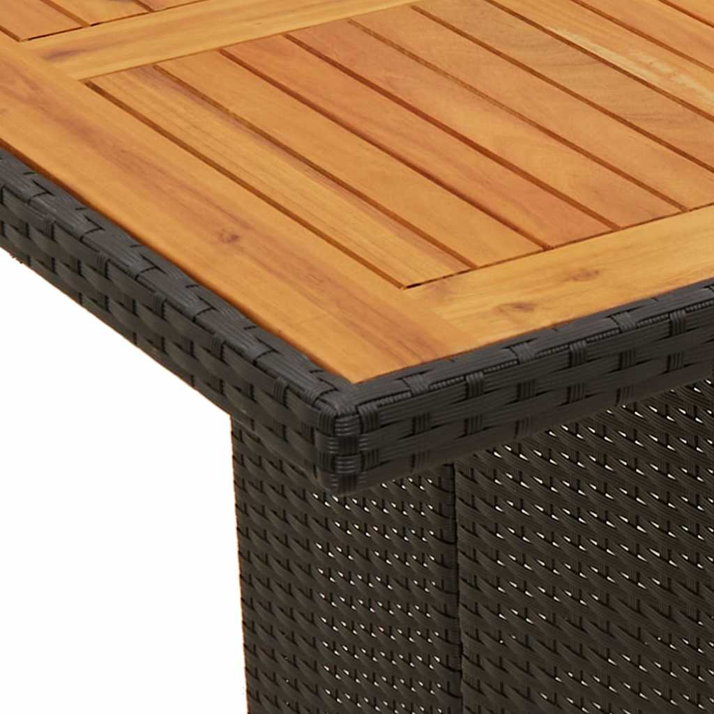 9-dijelni vrtni bistro set od poliratana s jastucima crni
