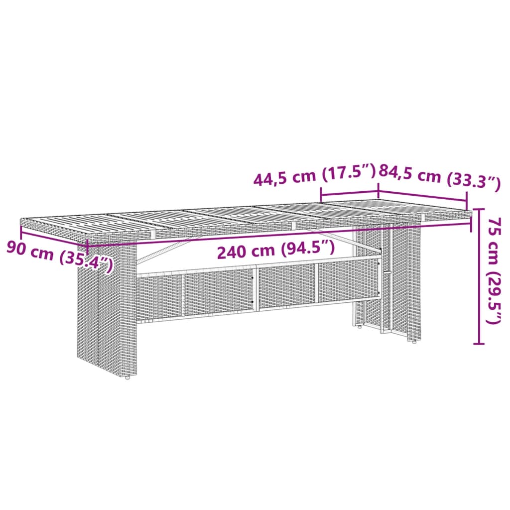 9-dijelni vrtni bistro set od poliratana s jastucima crni