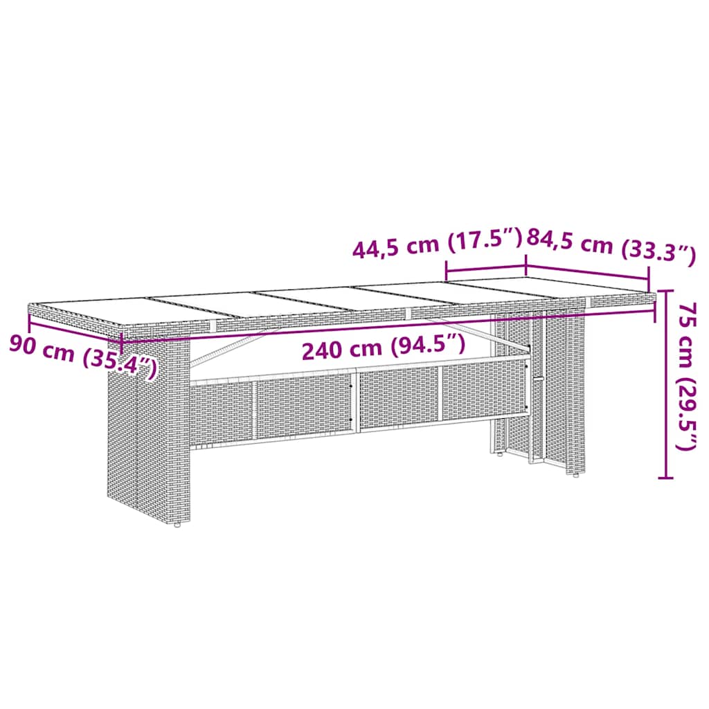 11-dijelni vrtni bistro set od poliratana s jastucima sivi