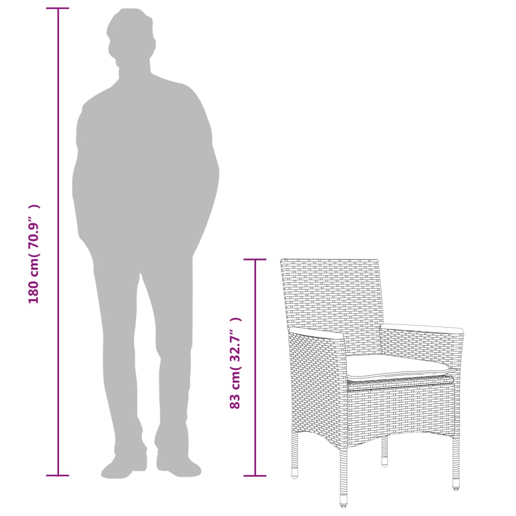 9-dijelni vrtni blagovaonski set s jastucima poliratan i staklo