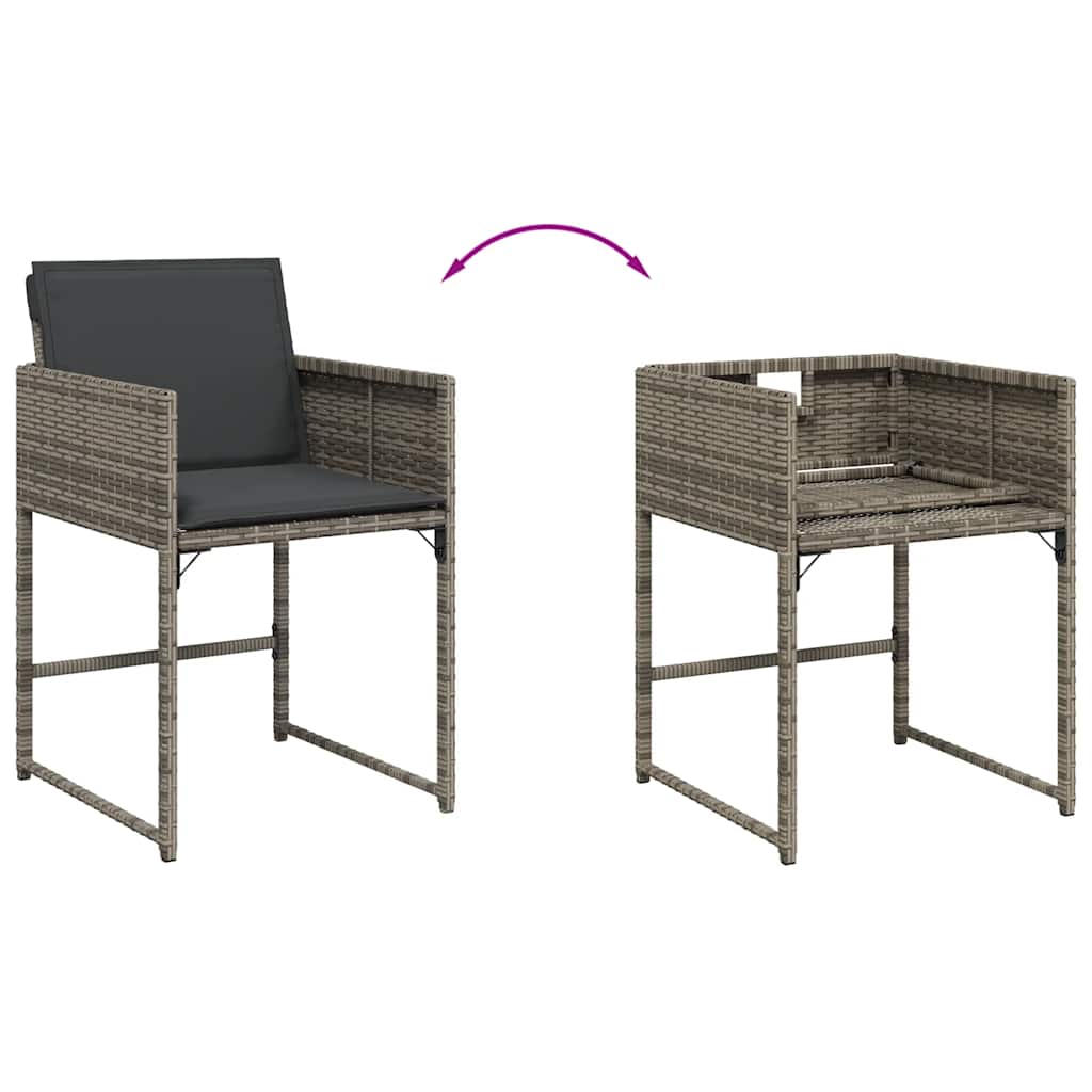 13-dijelni vrtni blagovaonski set s jastucima poliratan sivi
