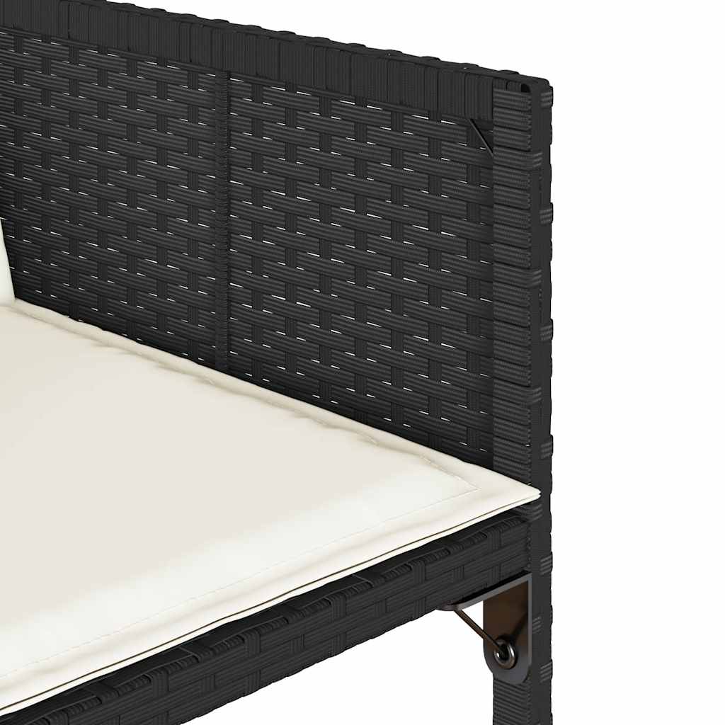 17-dijelni vrtni blagovaonski set s jastucima poliratan crni