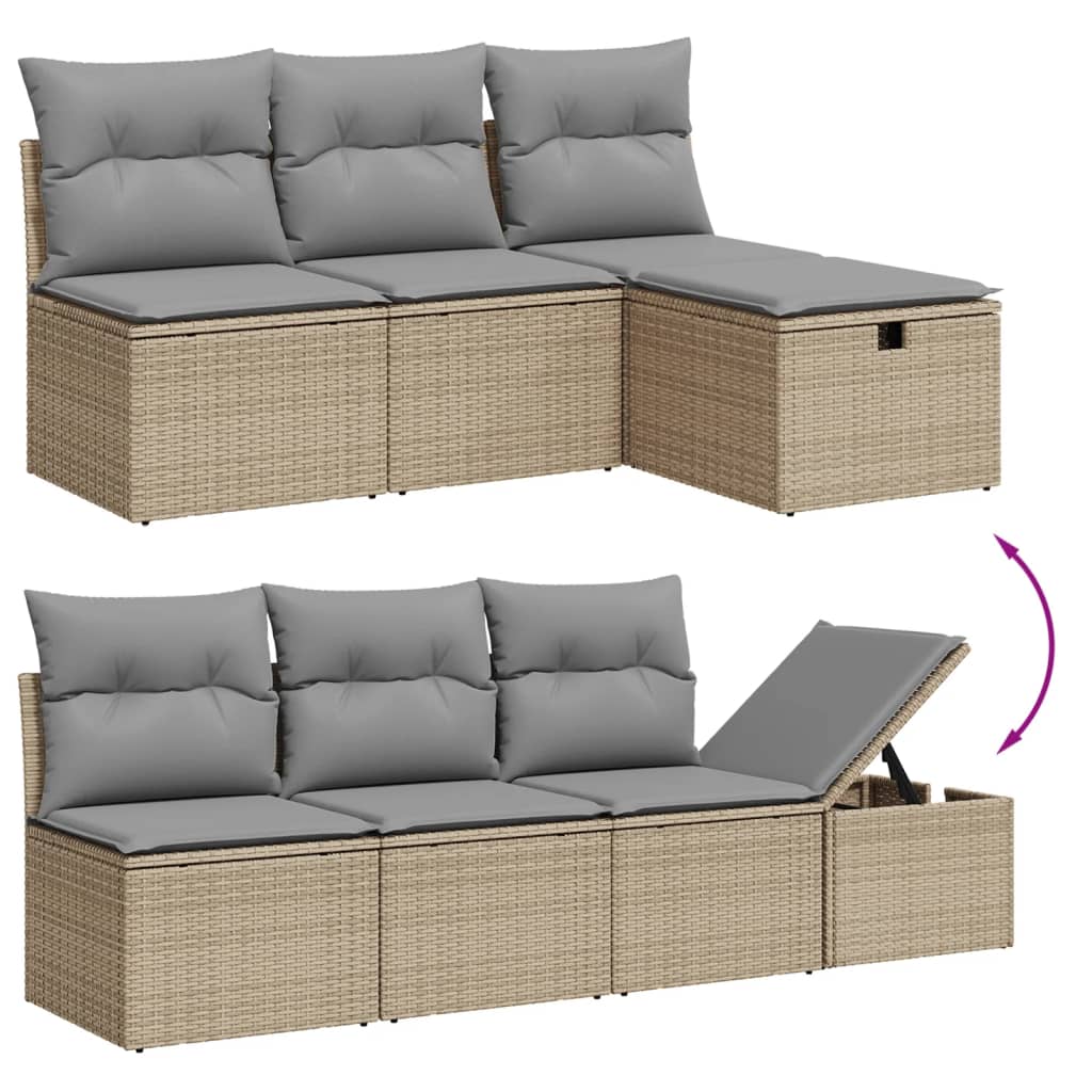 7-dijelni set vrtnih sofa sivi od poliratana
