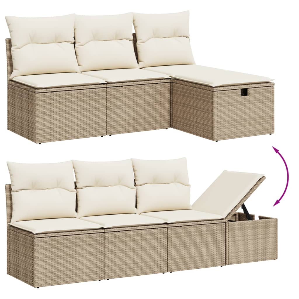8-dijelni set vrtnih sofa od poliratana s jastucima bež