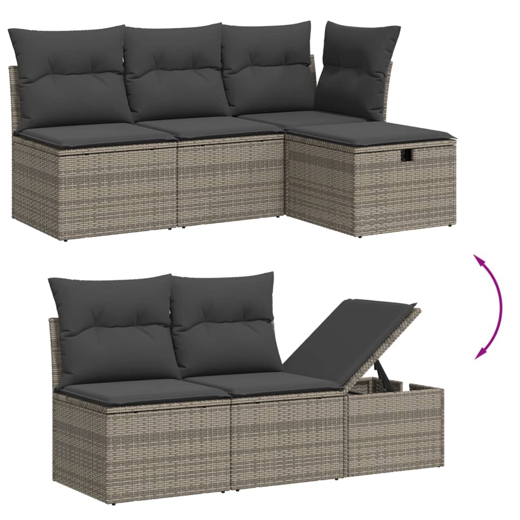 7-dijelni set vrtnih sofa sivi od poliratana
