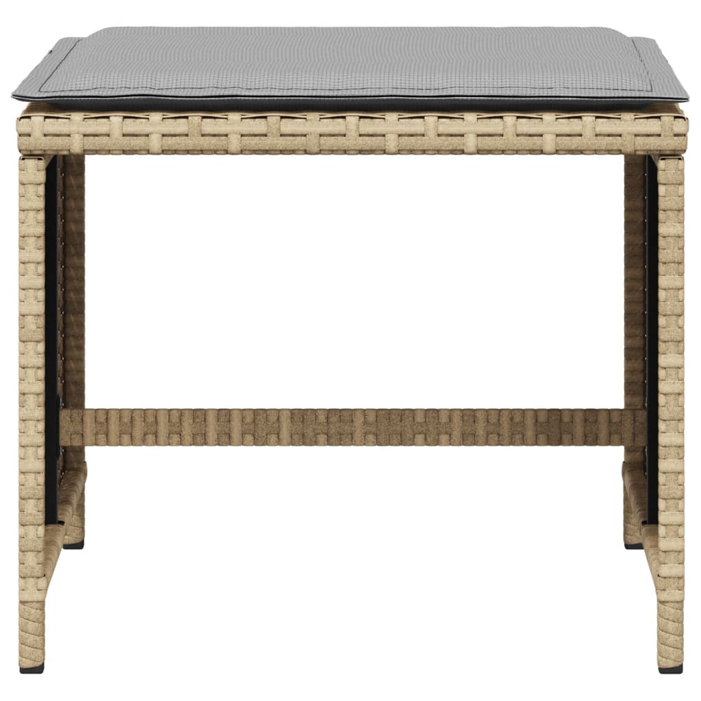 Vrtni taburei s jastucima 4 kom 40x40x35 cm od poliratana