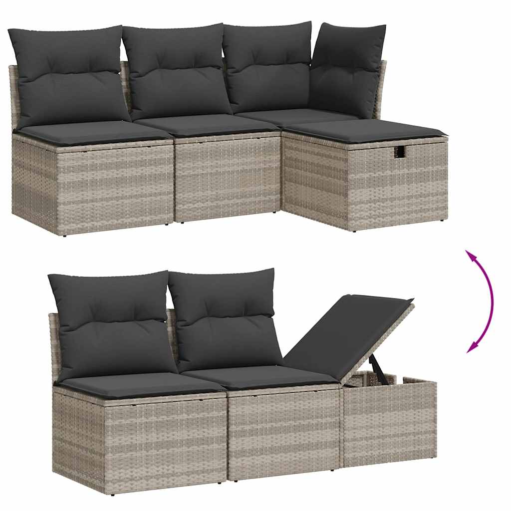 7-dijelni set vrtnih sofa svjetlosivi od poliratana