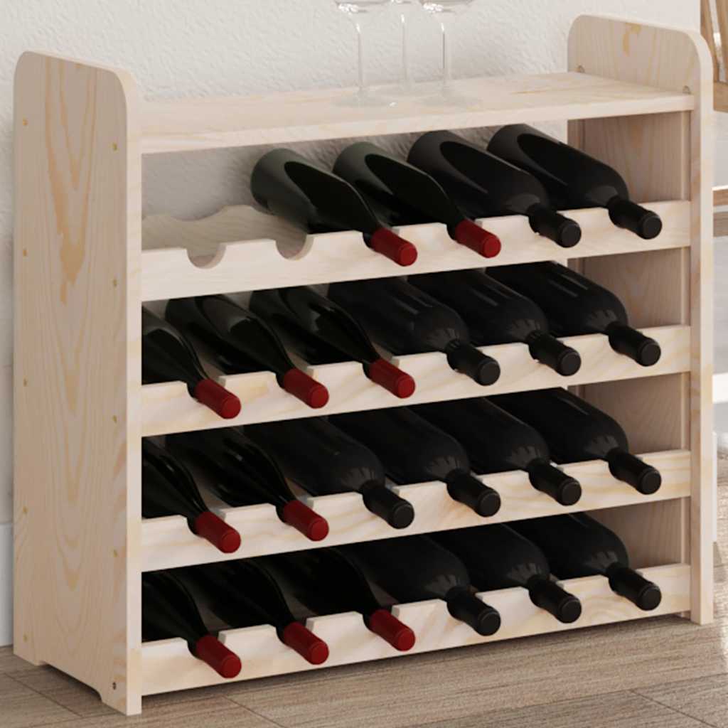 Stalak za vino s gornjom pločom 67,5x25x60 cm masivna borovina