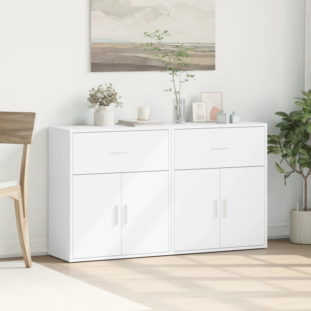 Komoda 2 kom bijela 60 x 31 x 70 cm od konstruiranog drva