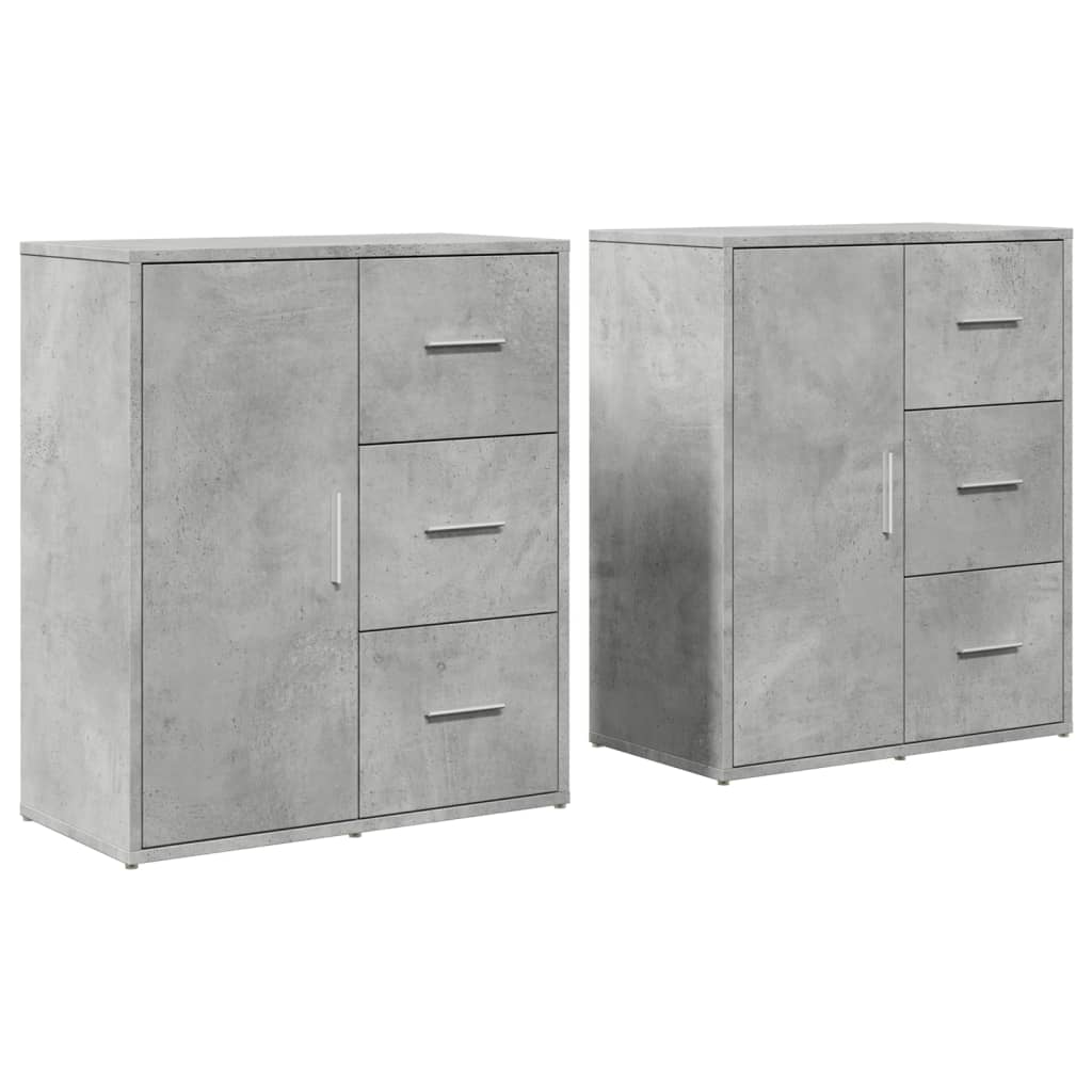 Komode 2 kom beton sive 60 x 31 x 70 cm od konstruiranog drva